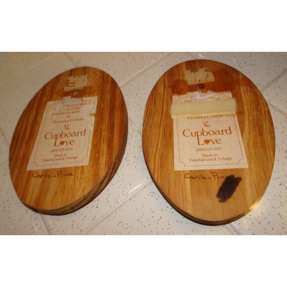 Vintage Two Oval Shaped Dried Pressed Flowers Wall Hanging Plaque farmhouse boho - Picture 9 of 9